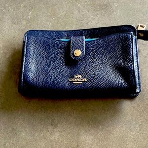 COACH clutch with contrast wallet